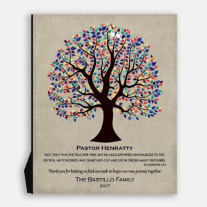 Personalized Gift For Pastor Wedding Thank You Easter Gift Multi-Color Tree of Life #1457