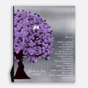 10 Year Anniversary Personalized Gift My Love Poem Together Our Tree We Planted Purple Tree #1484