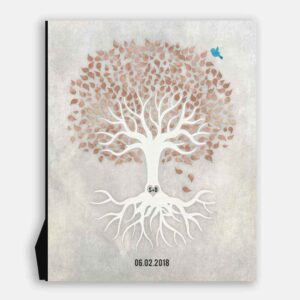 Taupe And White Minimalist Tree With Rotos