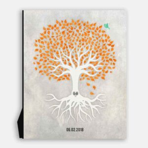 Orange And White Minimalist Tree With Rotos