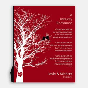 January Romance Love Poem Personalized Engagement Anniversary Gift For Wife Garnet Wedding Day Gift For Husband #1701