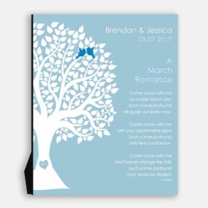 March Romance Love Poem Personalized Engagement Anniversary Gift For Wife Aquamarine Wedding Day Gift For Husband #1703