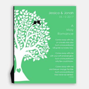 May Romance Love Poem Personalized Engagement Anniversary Gift For Wife Emerald Wedding Day Gift For Husband #1705
