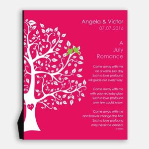 July Romance Love Poem Personalized Engagement Anniversary Gift For Wife Ruby Wedding Day Gift For Husband #1707
