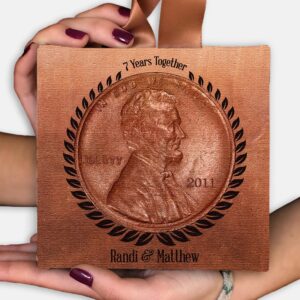 7th Year Anniversary Gift, Wedding Day Gift, Hanging Canvas Ornament, Personalized Gift, Liberty Gift, Gift From Couple, Spouse Gift, 5x5, #124