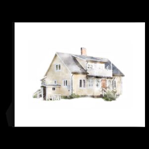 Custom Home Colored Sketch From Photo - Personalized Pastel Color Pencil House - Realtor Closing Gift - New Home Gift #1002 Art Print #PMC-1002