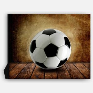 Soccer Ball on Wood Table Vintage Background Personalized Aviation Art Print #TCH-1019